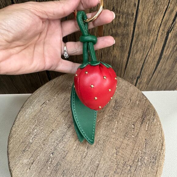 Pink Strawberry Keychain Purse Charm Key Chain  NEW FAST SHIP - Picture 3 of 5